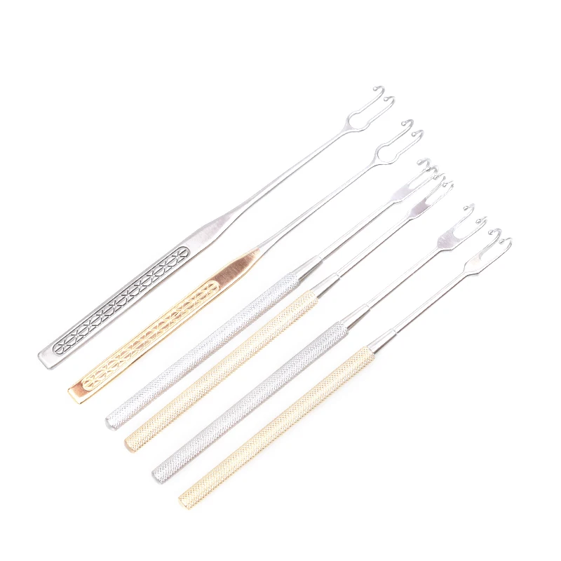 eyelid retractor Stainless steel gold handle Double eyelid Surgical tools Microscopic instruments Double claw eye bag retractor