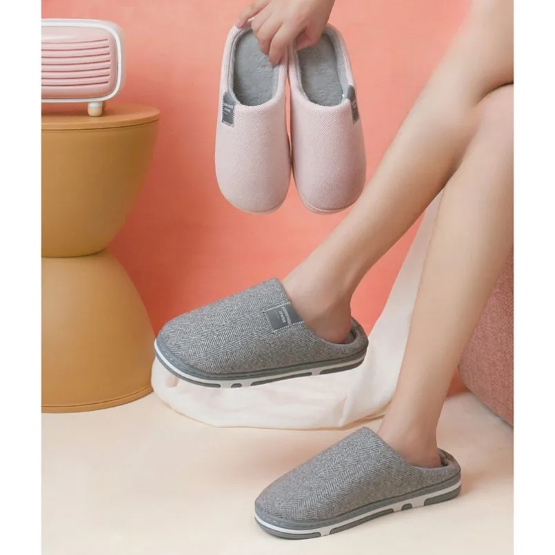 Home Slipper Men Fuzzy Winter Warm Fur Plush Non Slip Grip Indoor Lazy Soft Female Thermal Floor House Shoe Flat Male Women