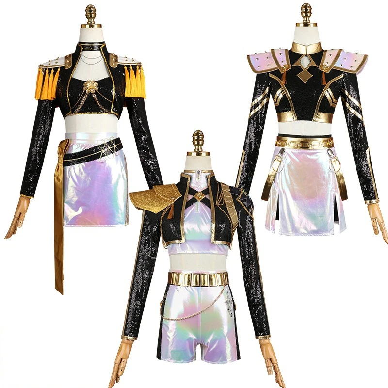 

Black Golden Rumi Zoey Mira Cosplay KPop Demon Hunters Singing Cosplay Costume Wig Women Halloween Party Role Playing Outfit
