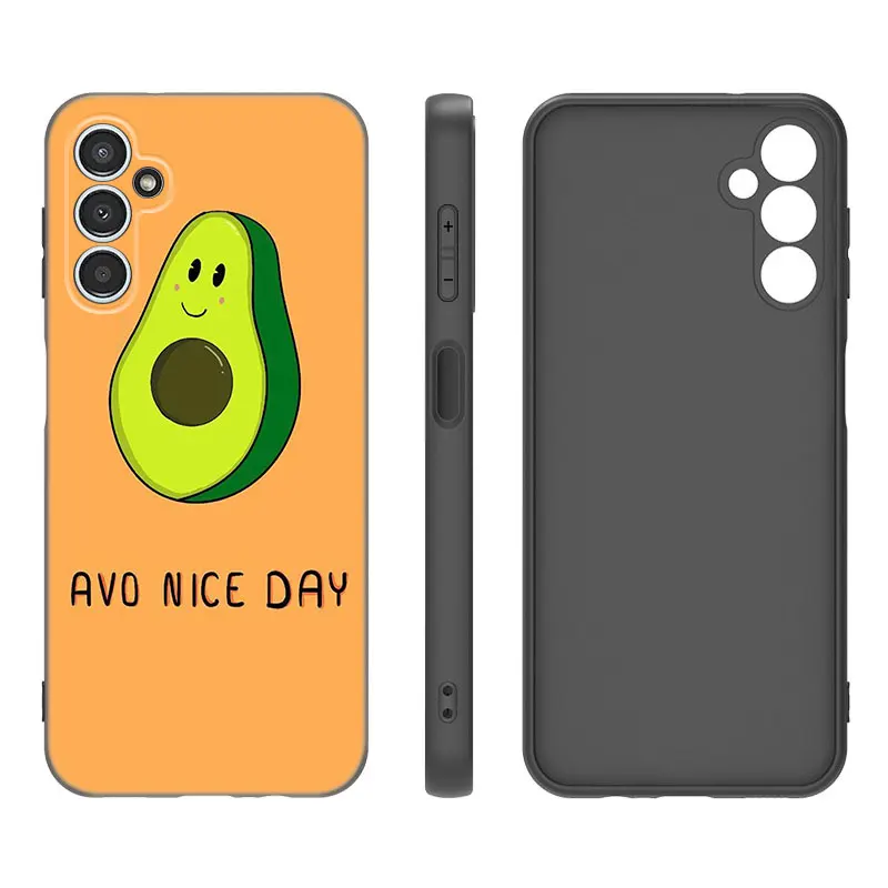 Cute Happy Avocado Case For Samsung A13 A22 A24 A32 4G A23 A25 A34 A35 A52S A53 A54 A55 A73 5G A12 A14 A15 A31 A33 A50 A51 A72