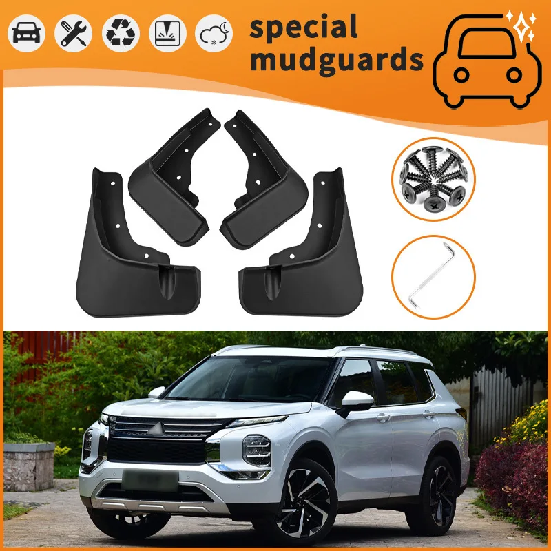 

For the 03-23 Mitsubishi Outlander Mudguards Fender Mudflaps Front Rear Flares Splash Guards Cover Car Accessorie