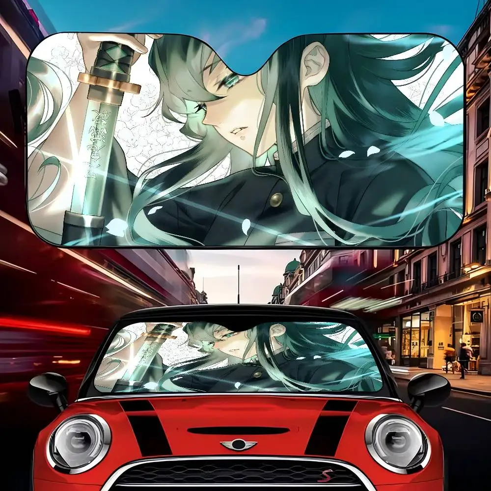 

Muichiro Tokito Car Sunshade Windscreen Visor Windscreen Heat Reflector Protect Car Interior