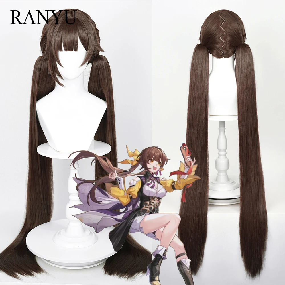 

RANYU Honkai Star Rail Sushang Wigs Synthetic Long Brown Straight Game Cosplay Hair Wig for Party