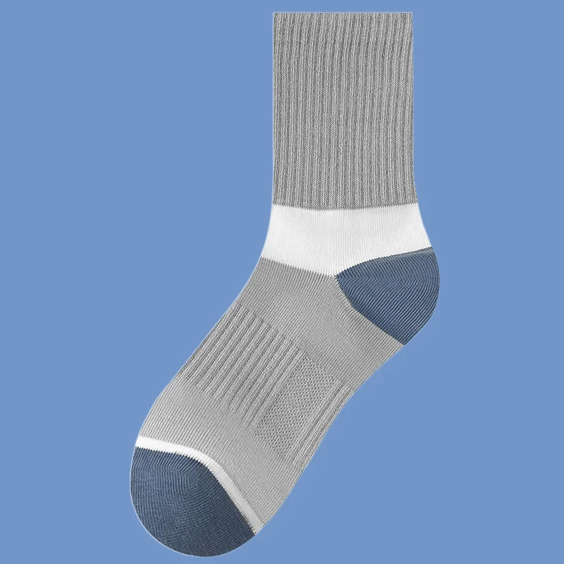 Chaussettes mi-tube rayées pour hommes, absorbant la transpiration, dépistolet ant, résistant à l'usure, chaussettes de sport ChimStudent, nouvelle mode, 2024 paires, 5/10