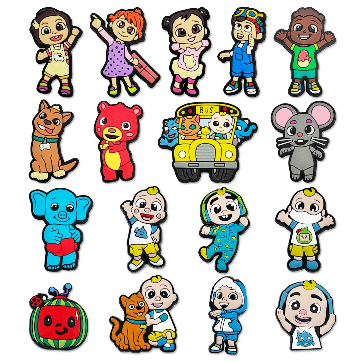

10-17pcs Cartoon Enlightenment Education Series Shoe Charm PVC Decorations Detachable Waterproof Suitable summer For Gift ideal