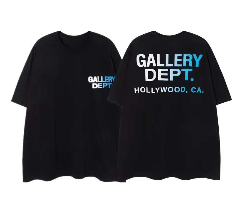 Top Galle American Retro Minimalist Letter Logo Funny Pure Print New Men's and Women's Loose Personaliz