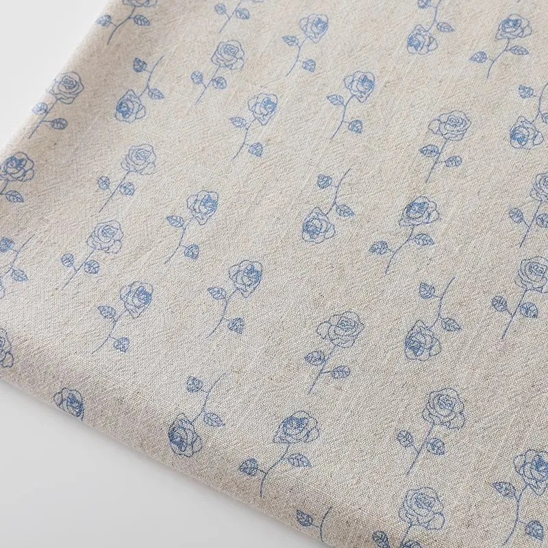 

1yard cotton and line fabric Rose print sewing Women's dresses baby clothes tablecloths, handmade DIY fabrics for patchwork
