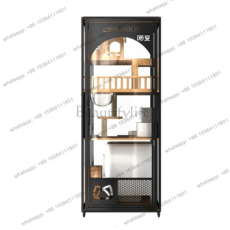 

cat villa house panoramic glass cage automatic cat litter box does not occupy an indoor integration