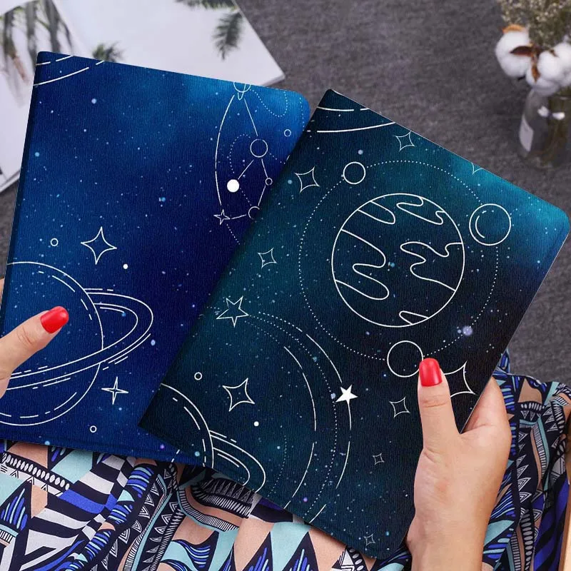 

Cartoon Galaxy Starry Space Tablet Case For Lenovo Xiaoxin Legion Pad Tab Pro GT Y700 Gen4 2 11 P11 M10 K10 3rd Plus Gen Gift