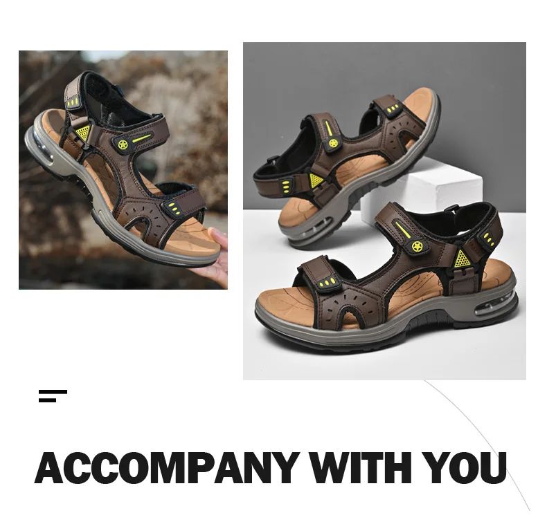 Neue Sommer Echtes Leder Männer Sandalen Mode-Design Atmungsaktive Casual Schuhe Männer Weichen Boden Outdoor Strand Sandalen Große Größe 46 – Detail 23