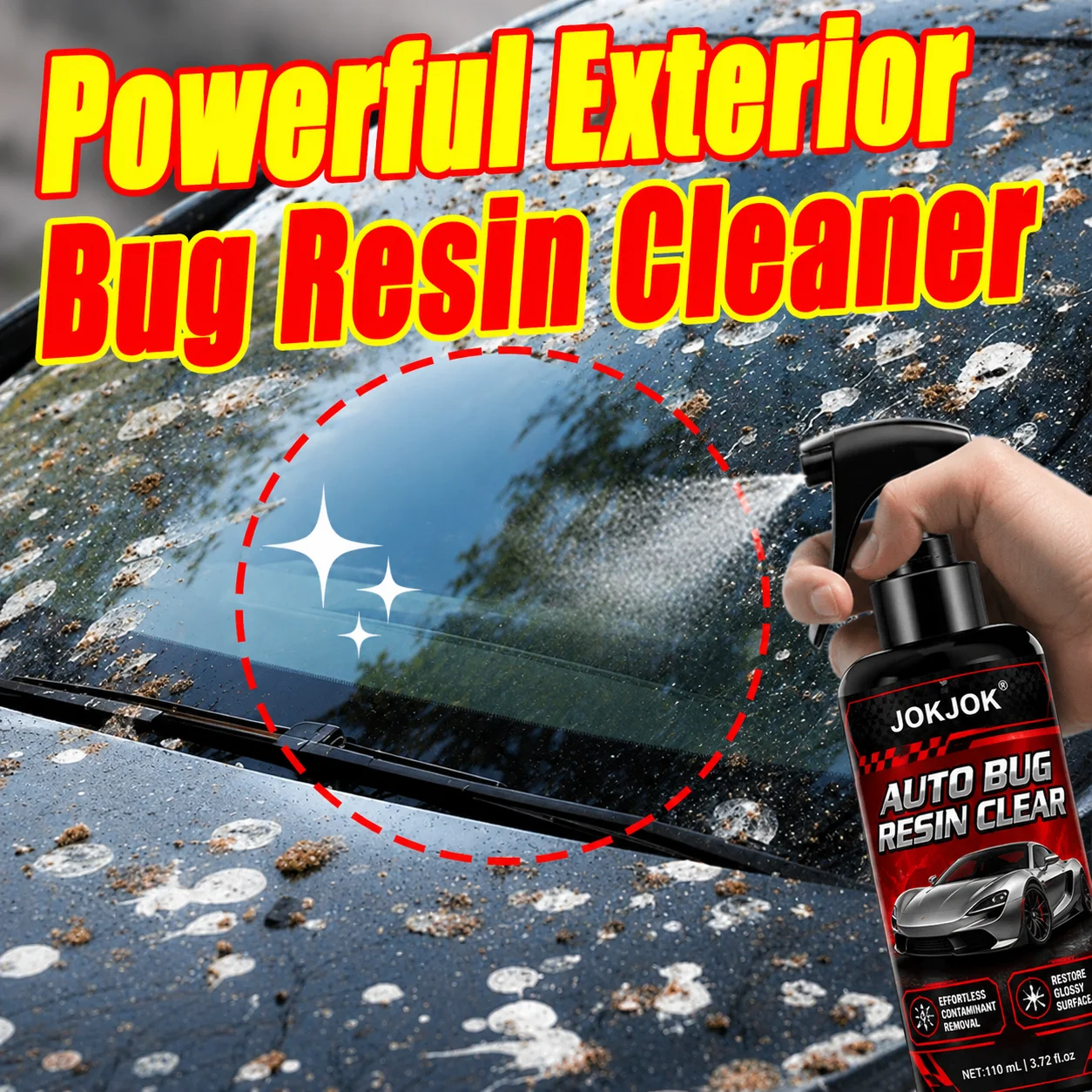 Jokjok Jokjok Bug Remover For Car Exterior Auto Tar Insect Residue Cleaner Spray Windshield Hood Bumper Paint Safe Care 100ml - Aliexpress Deal