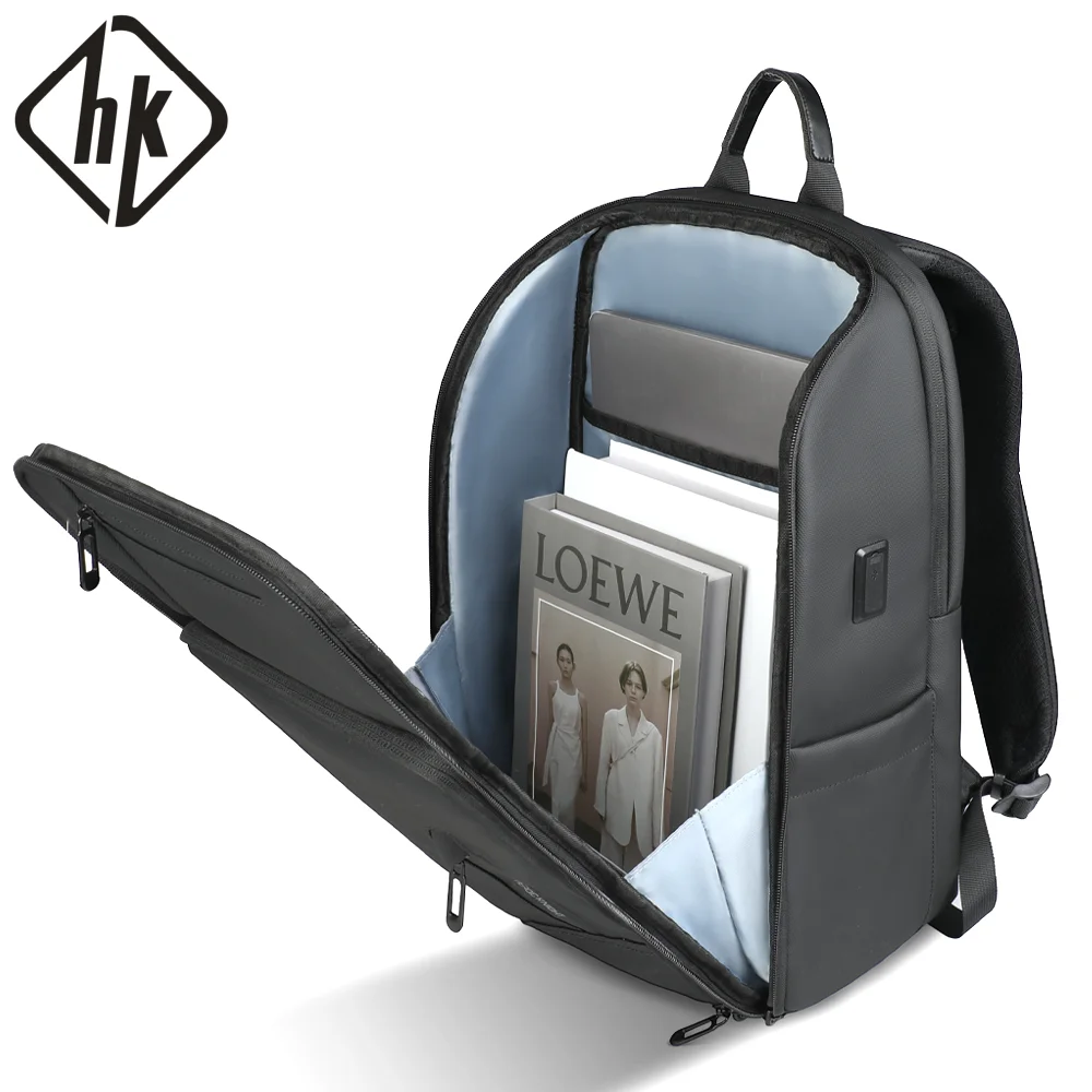 

HK Casual Travel Backpack Men Waterproof 15.6 inch Laptop Bag with USB Port Weekender Duffle Bag for Men Business Office Daypack