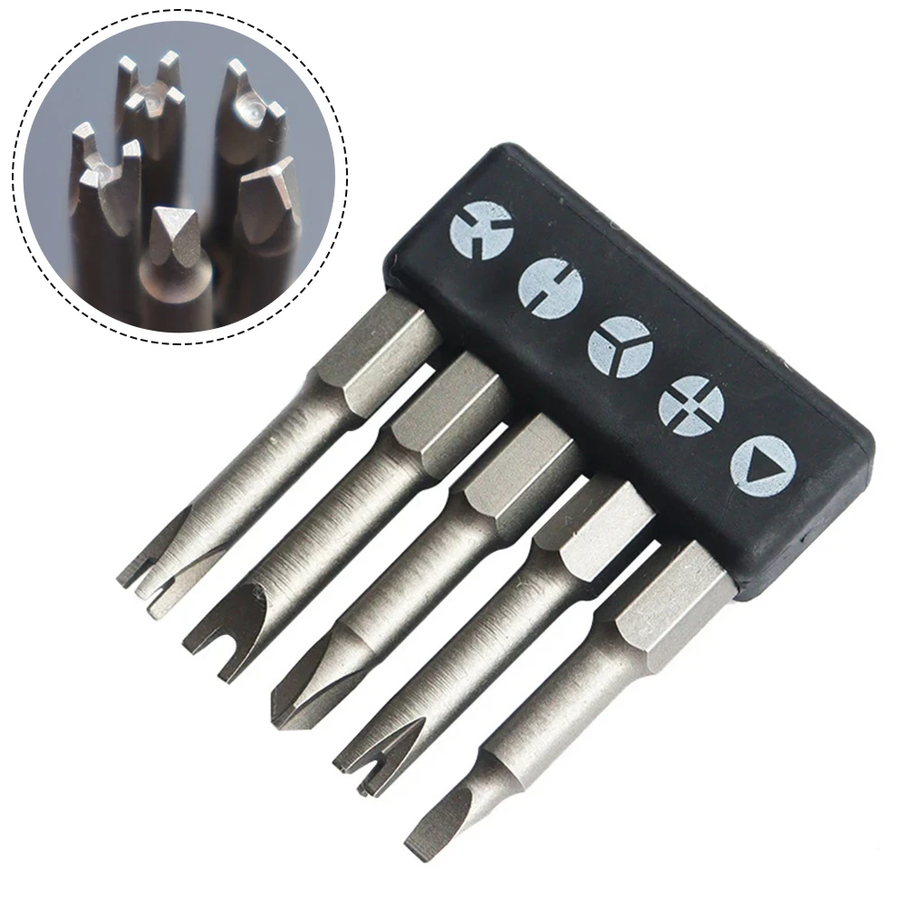 5Pcs Special-shaped Screwdriver Set 50mm U-shaped Y-Type Triangle Inner Cross Three Points Screwdriver Bit Hand Tools