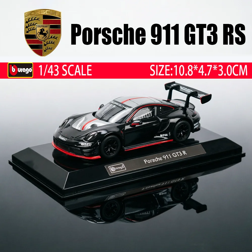 

Bburago 1:43 Модель автомобиля Porsche 911 GT3 R из сплава, роскошный литой автомобиль, игрушка-модель для коллекции, изысканная коллекционная модель
