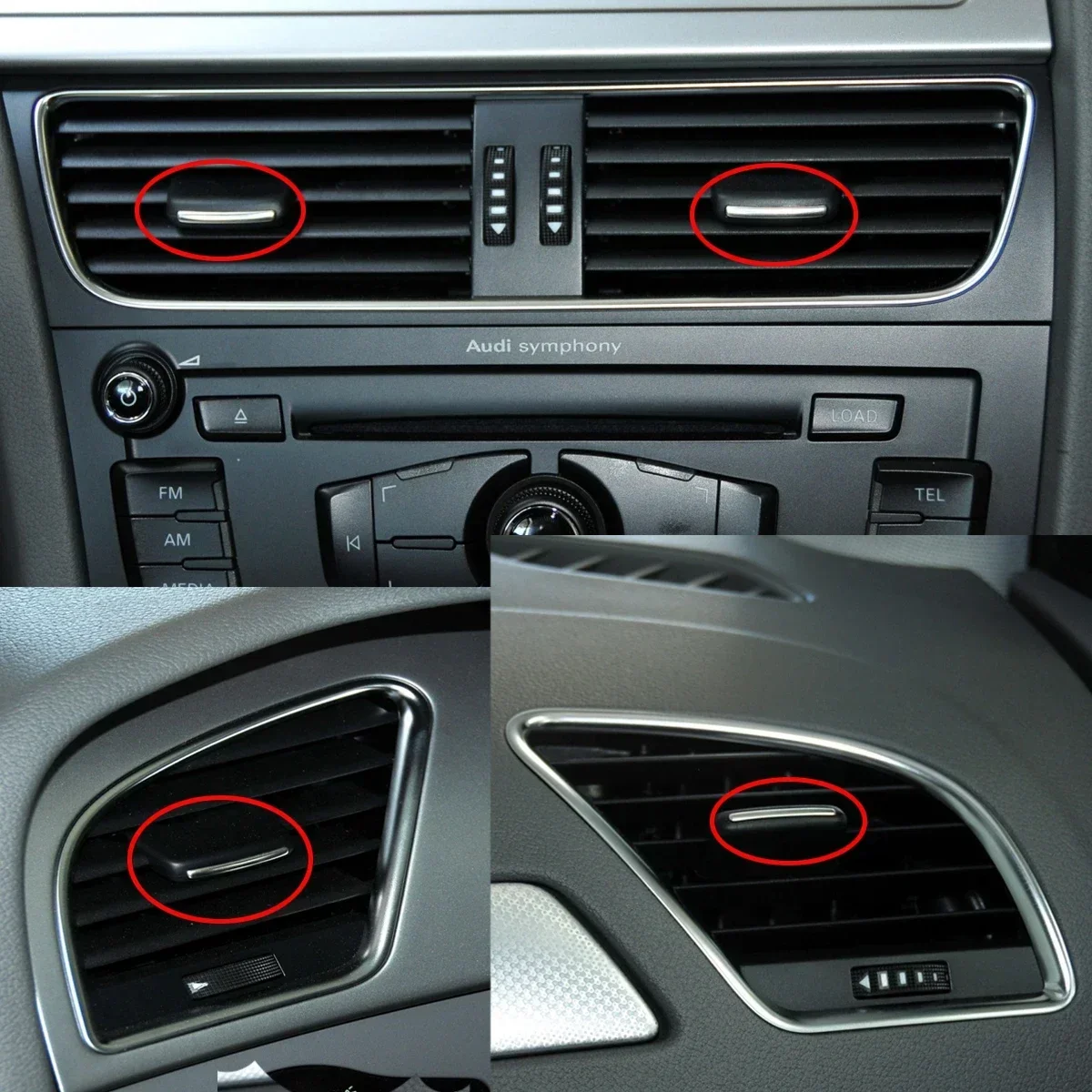 For Audi A4 B8 Avant A5 8T Sportback S4 2009-2015 8K1820901 8K1820902F 8K1820951F 1x Dash AC Air Vent Grill Pick Trim Slide Clip 5