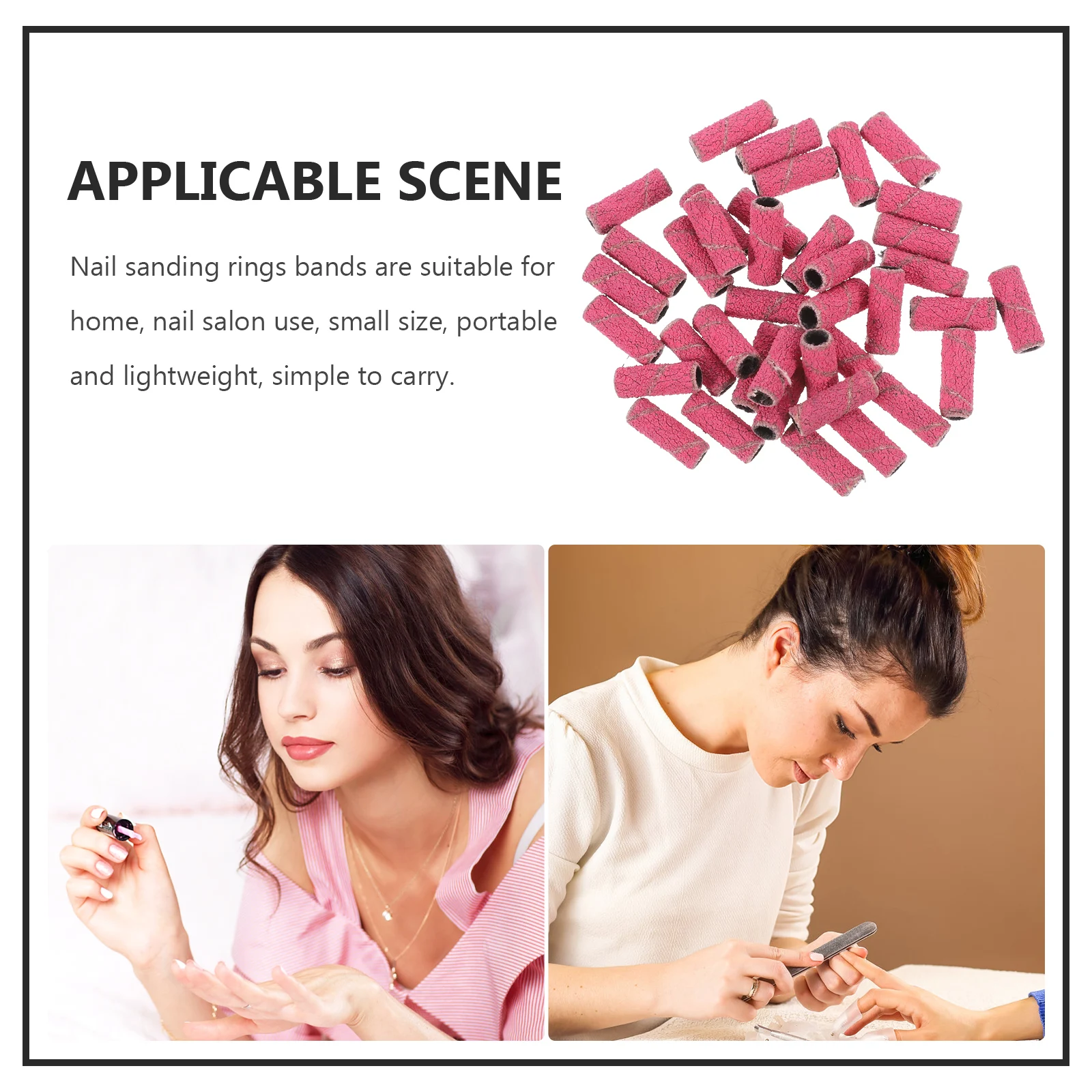 

50 Pcs Nail Sanding Bands # Small Size for Manicure Acrylic Nails Drill Bit Grinding Rings Bearings Salon Home Use