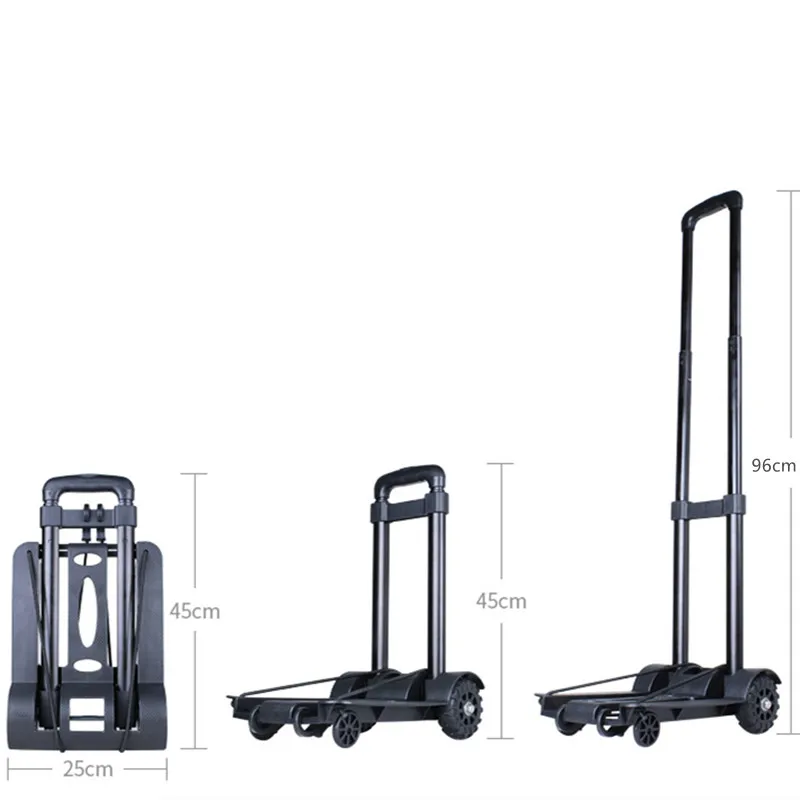 Trolley Folding Portable Small Trailer Luggage Car Household Pull-cargo Tow Truck Take Courier Pull-rod Cart Outdoor Shopping Tr