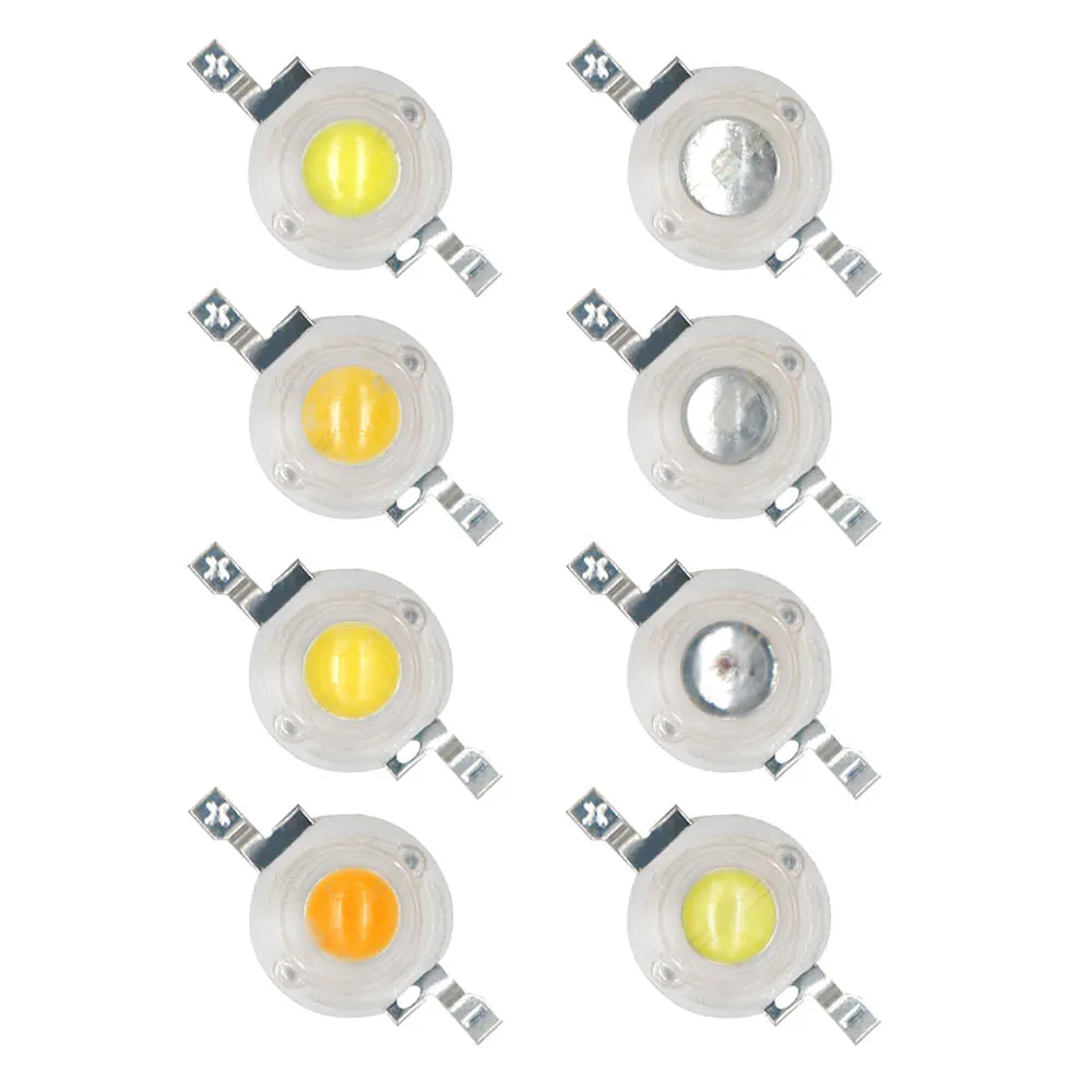 50Pcs LED 1W 3W Bulbs High Power Lamp Beads Light Pure Chips 35mli 45mli 3V Pink 6500K Red Blue Green Yellow for Blubs Downlight