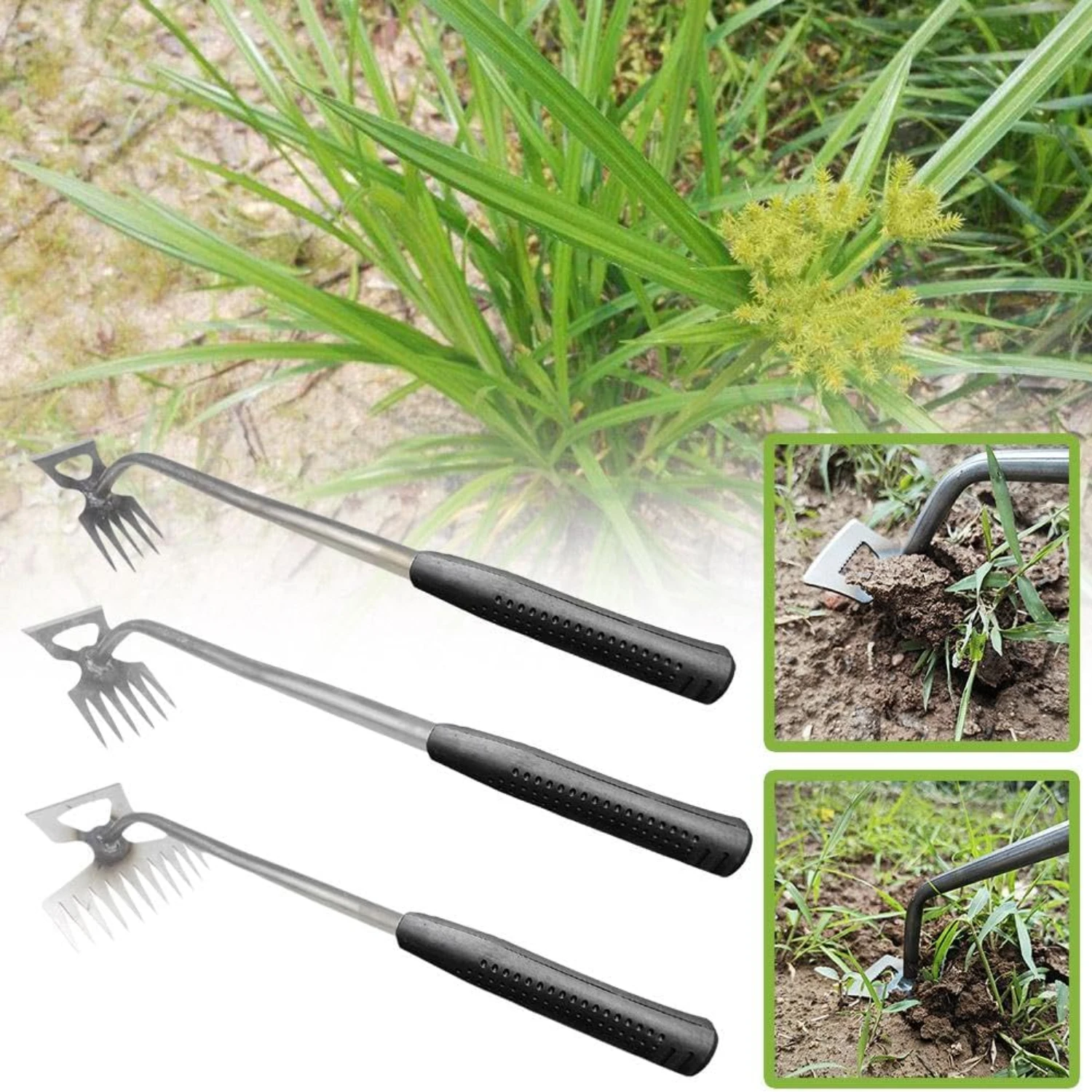 

High-Quality Durable Manganese Steel Hand Weeder with 5 Efficient Teeth - Perfect Tool for Weed Removal in Gardens, Yards, and L