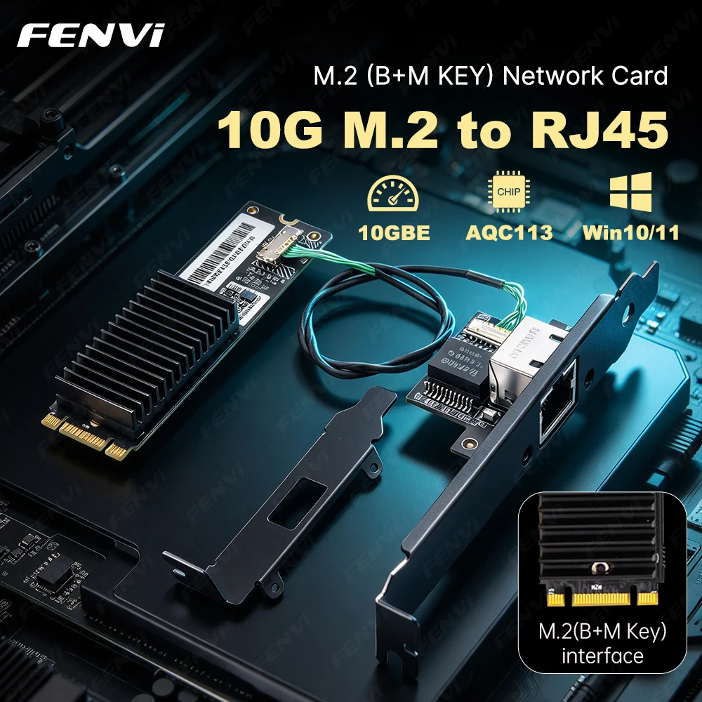 fenvi-tarjeta-de-red-aqc113-m2-b-m-a-rj45-adaptador-ethernet-de-10-gbps-tarjeta-controladora-lan-para-pc-de-escritorio-y-servidor-compatible-con-windows-10-11