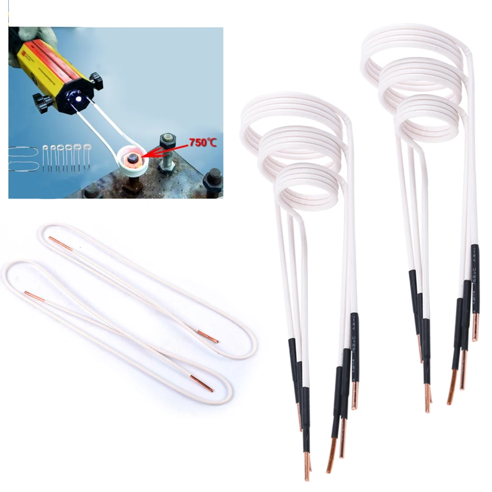 

8PCS Coils Kit White For Magnetic Induction Heater Mini Ductor 6 Coils+2 Wires Heating Tool