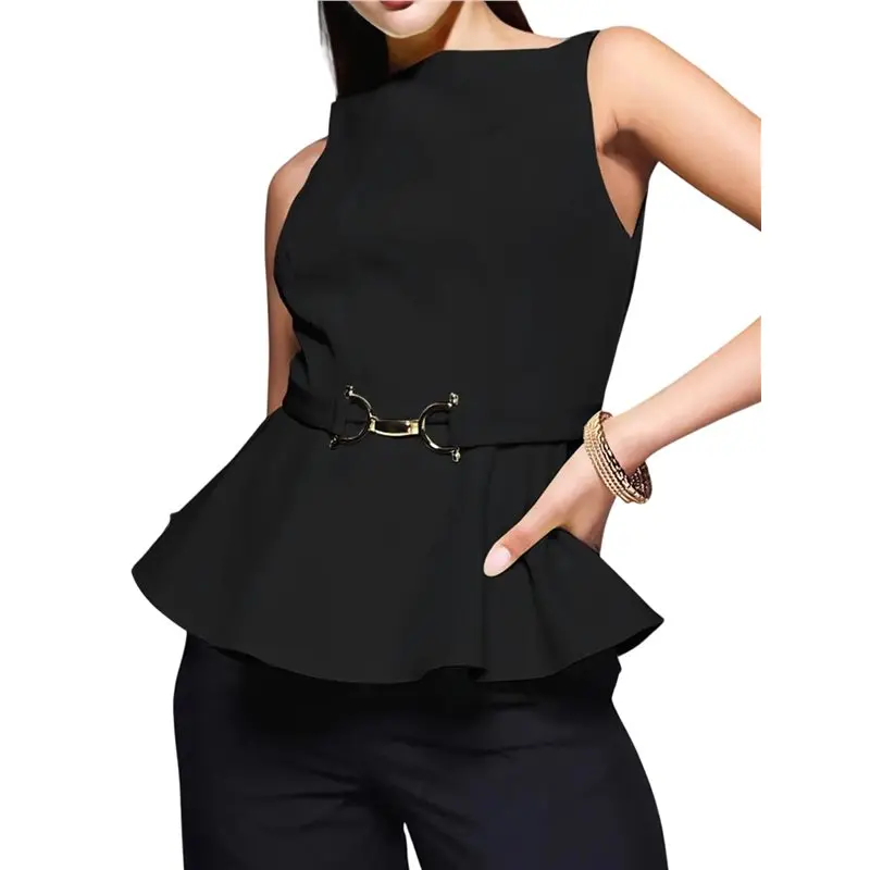 NEW-Women's Sleeveless Casual Peplum Tank Tops Spring Tops, Fashion Clothing, Cute Formal Tops