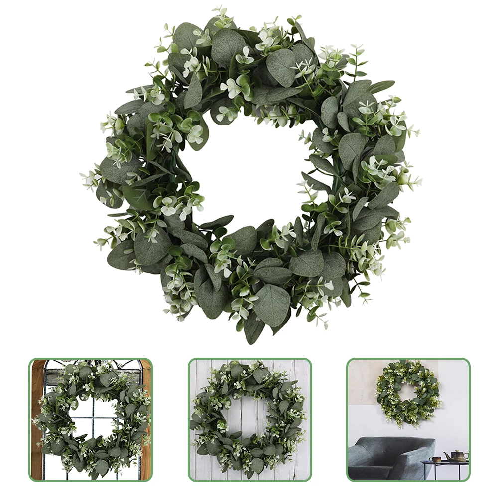 

Eucalyptus Artificial Green Wreath Premium Quality Non Withering Long Lasting Decorative Effect Indoor Outdoor