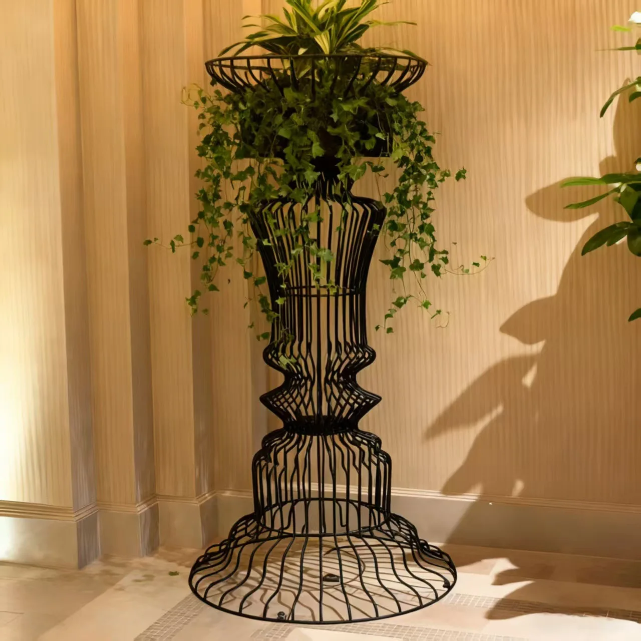 Nordic wrought iron floor lamp stand Cafe B & B Hotel courtyard art lamp stand