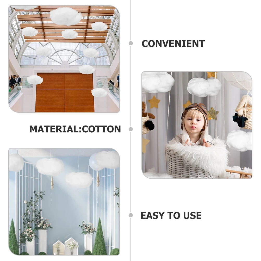 4 قطعة تقليد القطن سحابة الديكور سحابة معلقة الحلي زينة الحفلات سقف غرفة الحضانة شرفة وهمية للسقف #3