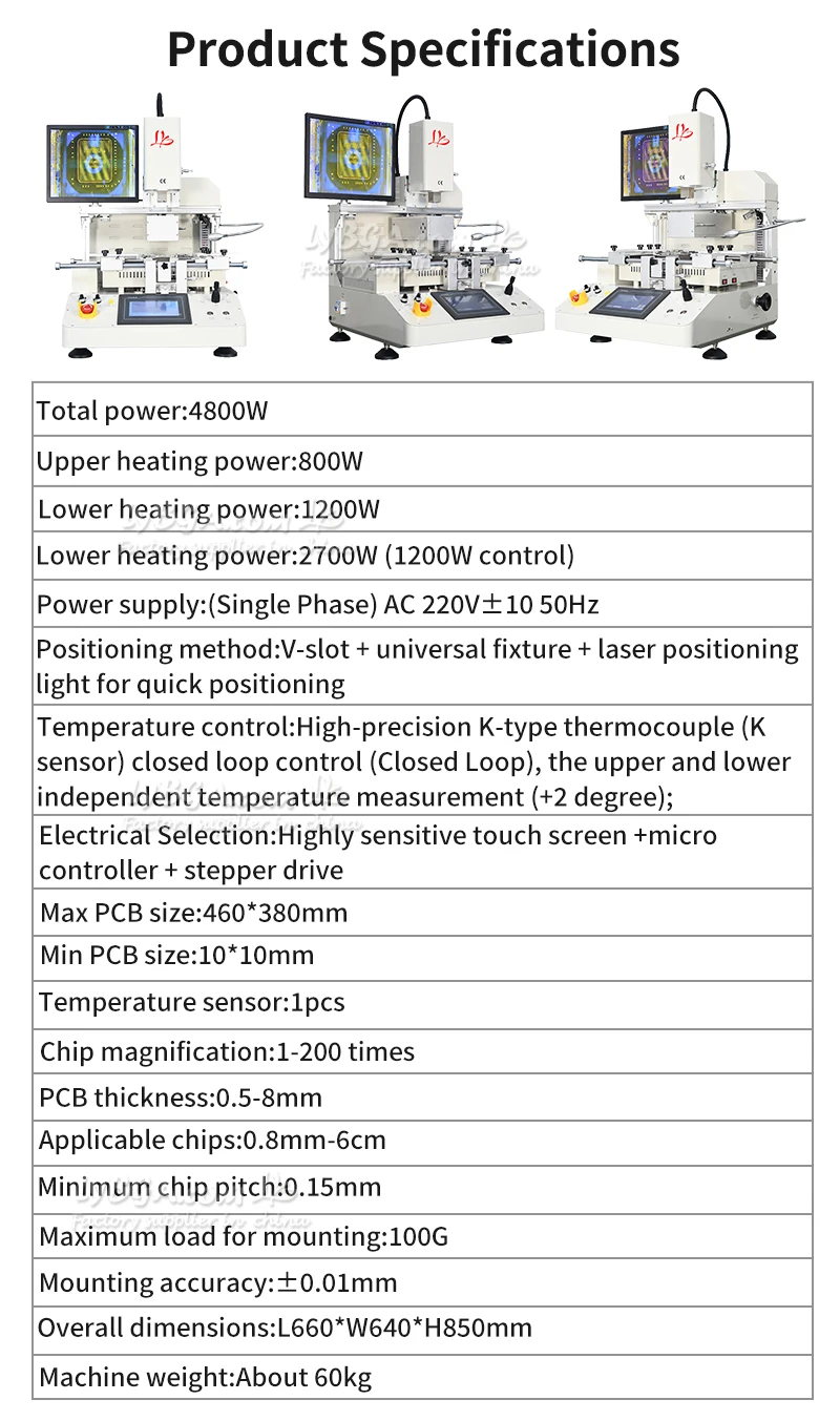 Align Bga Rework Machine G620 PRO Optical Alignment Soder Station Touch Screen Chip Repair Machine With Auto Focus
