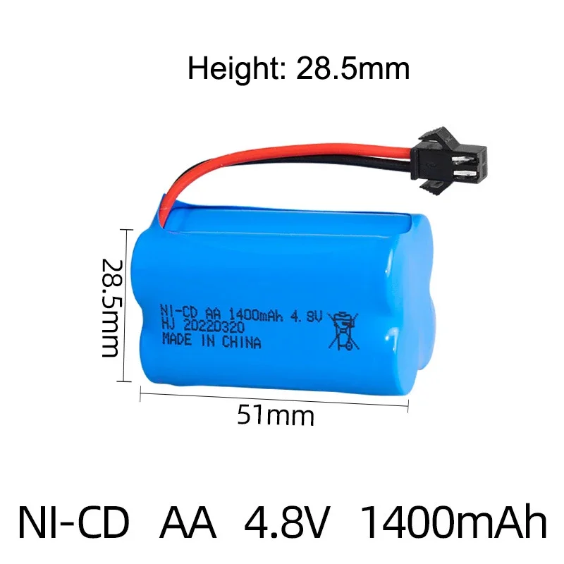 4.8v 1400mAh NI-CD AA Rechargeable Battery SM plug with charger For Rc toys Cars Tanks Robots Boats Guns 4*AA Battery Pack