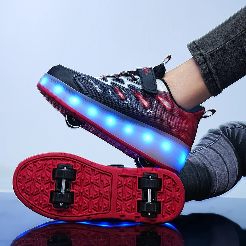 

Kids' 8-Wheel & 4-Wheel Roller Sneakers: Invisible Roller Skates, Boys' & Girls' Wheeled Shoes for Students