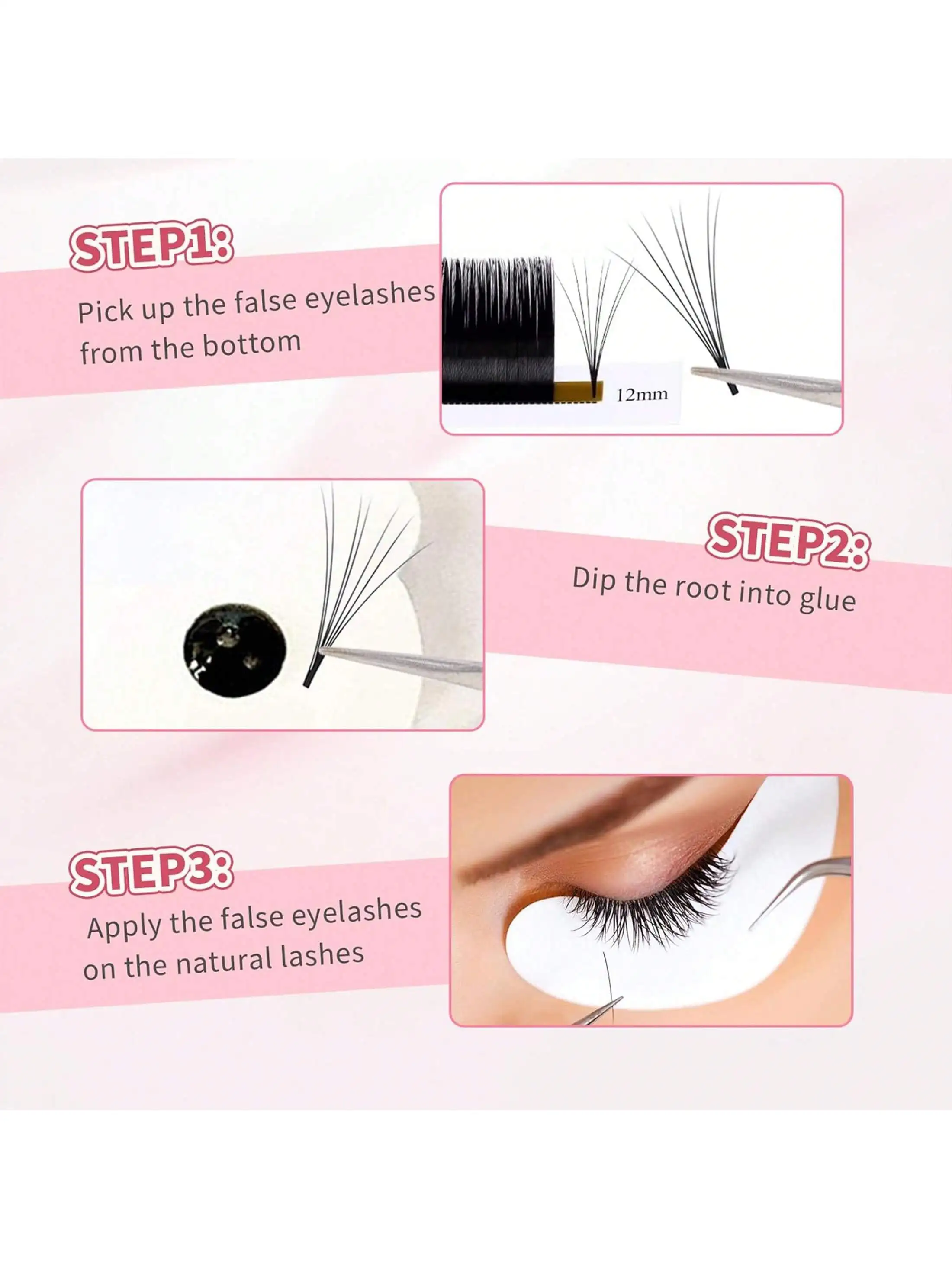 1PC ピンクまつげエクステンションピンセット – ドルフィンハンドル、アルコールフリー、家庭用およびサロン用