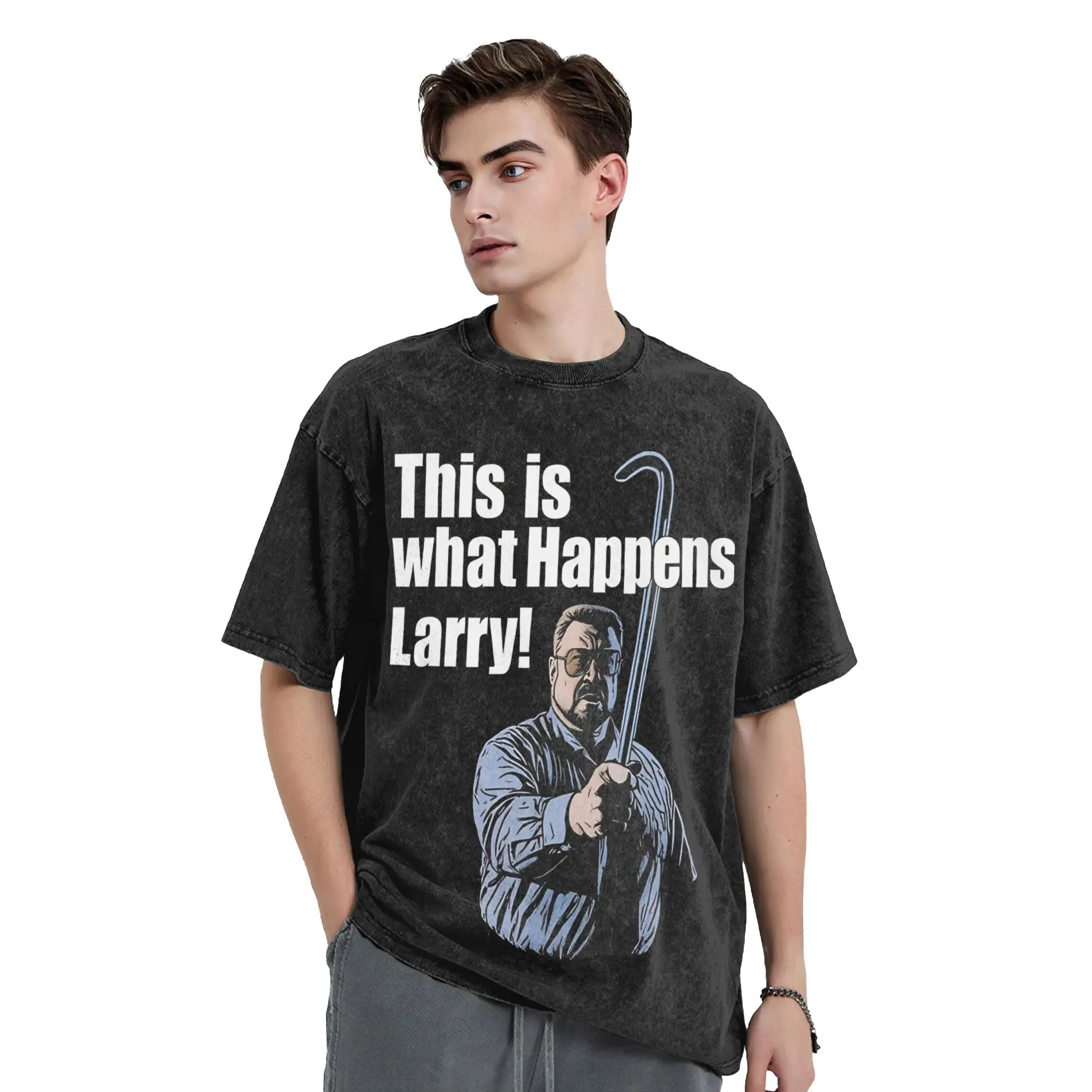 Walter Sobchak Washed T Shirt Streetwear Hip Hop Vintage T-Shirt Lebowski Comedy Tees Men Women Short Sleeve Oversize Summer