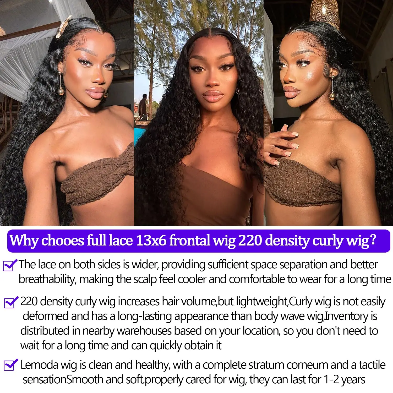 Lemoda 220 الكثافة 12A عذراء 13x6 موجة المياه كامل الدانتيل الباروكة الأمامية شعر الإنسان قبل Plcked 13x6 موجة عميقة الباروكات الأمامية شعر الإنسان
