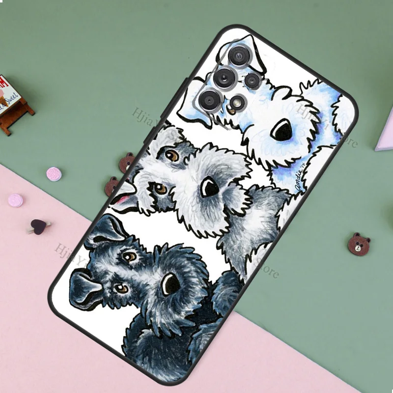 Cartoon schnauzer dog Fundas For Samsung A53 A33 A23 A13 A73 A12 A22 A32 A42 A52 A72 A50 A51 A71 A14 A34 A54 Case