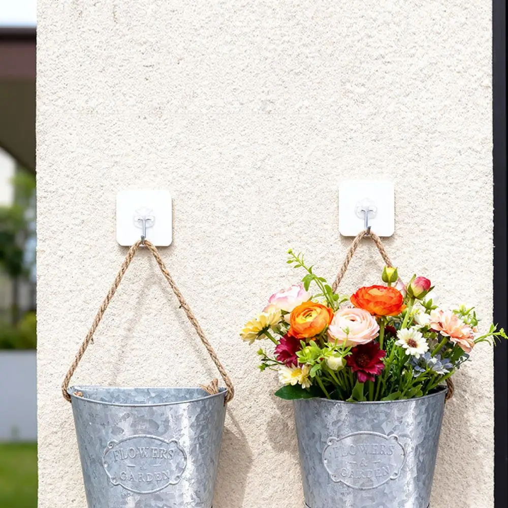 Vintage Style Metal Wall Hanging Flower Pot Half Moon Planter Decorative Container For Indoor Balcony Wall Decor