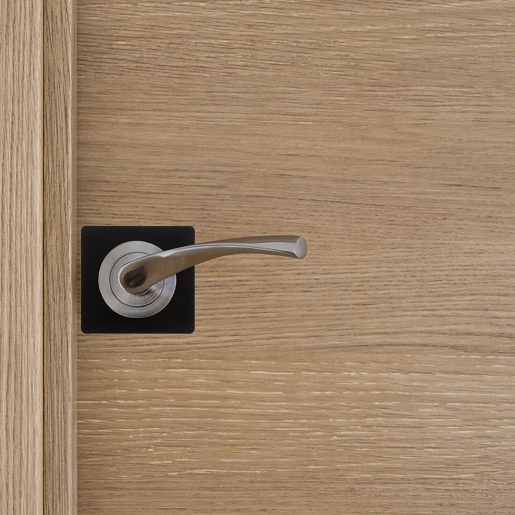 

4Pcs Metal Door Reinforcement Plate Stainless Steel Doorknob Fixing Plate Brushed Smooth Practical for Wooden Metal Doors