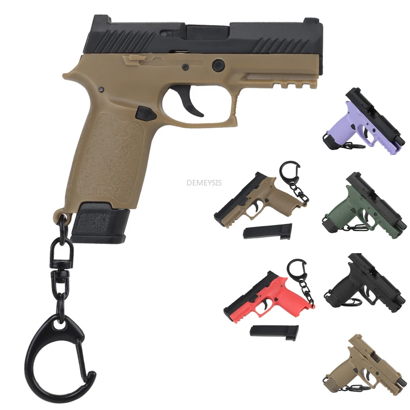 Tactical Mini Keychain Pistols Shape Detachable P320 Keyring G17 Gun Model Key Chain Decorations Realistic Model Trend Toys