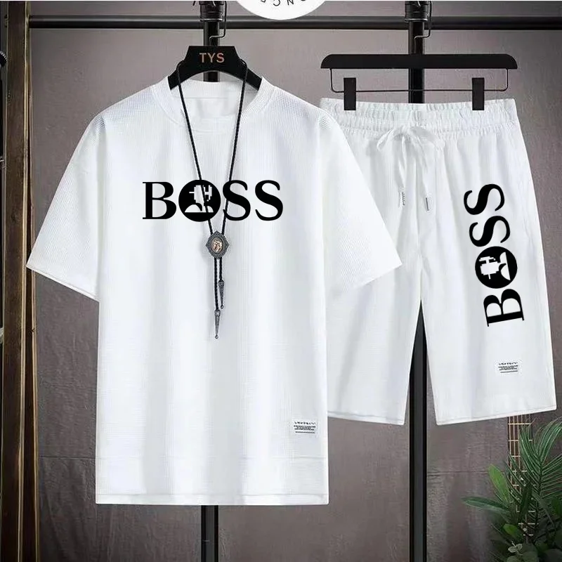 2026 Summer Men's Casual Fashionable Loose Comfortable Quick-Drying T-Shirt And Shorts Set for Daily Outdoor Sports