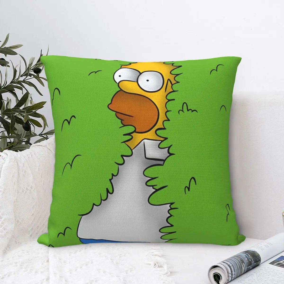 Homer In The Bushes Simpsons Pillowcase Soft Polyester Cushion Cover Gift Throw Pillow Case Cover Home Dropshipping 45*45cm