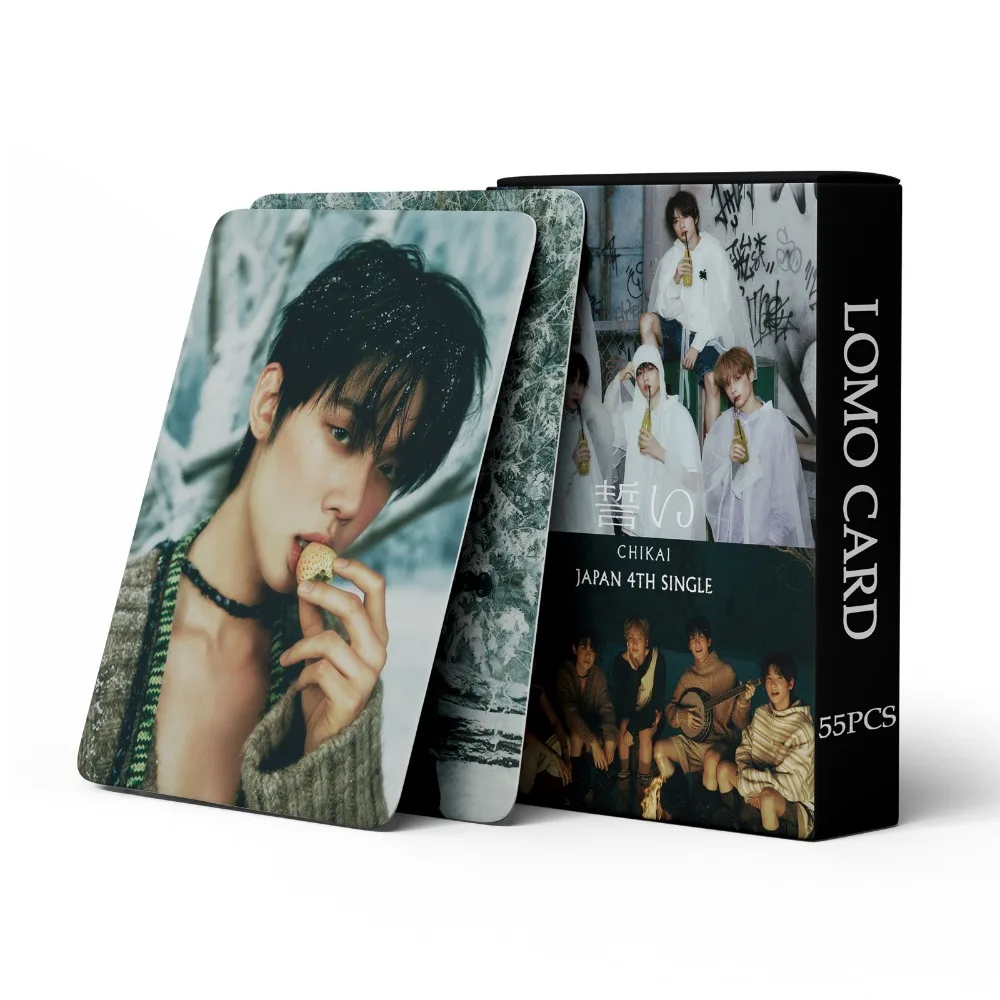 Tarjetas fotográficas de grupo Kpop Boys, 55 piezas, Álbum japonés dulce Lomo, 4 ° de Japón, tarjetas fotográficas CHIKAI individuales para estudiantes, regalo para fanáticos