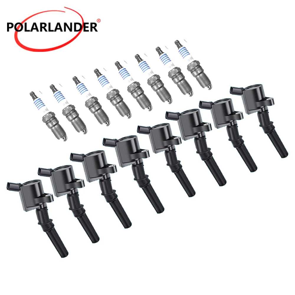 

8 Pack Ignition Coils DG508 + Spark Plugs SP413 Compatible with Ford F-150 Mustang V8 4.6L