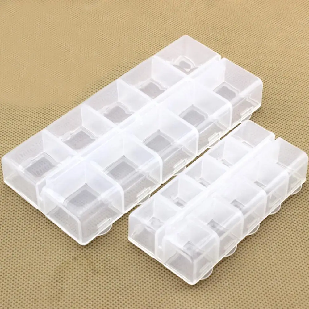 Jewelry Storage Box with Lid 10 Grids Large Capacity Clear Display Earrings Rings Beads Storage Case Jewelry Packaging