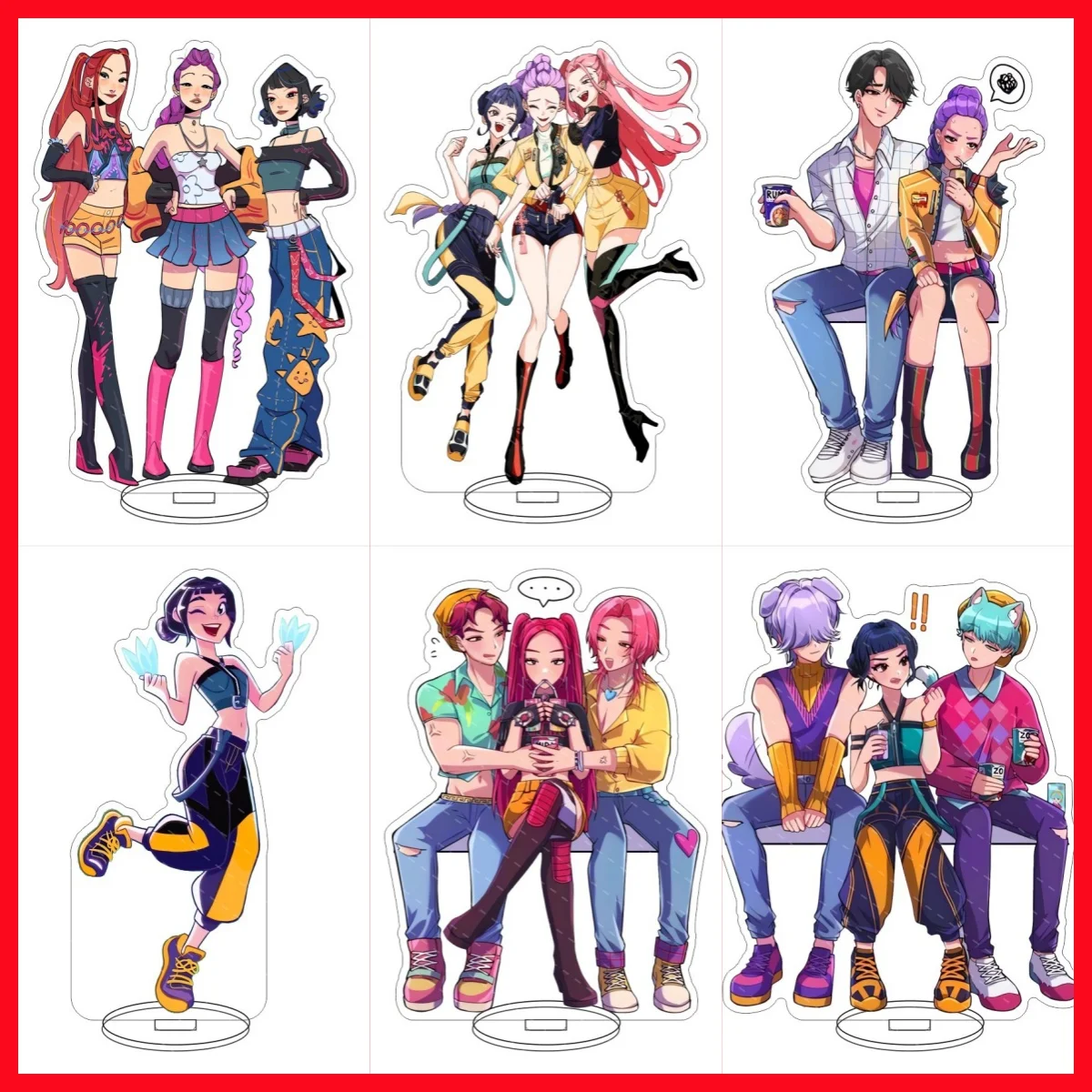 

Anime K-Pop Demon Hunters Character Acrylic Stand Ejia Audrey Figure Display Model Group Hunters Rumi Stand Decor Girl Gift