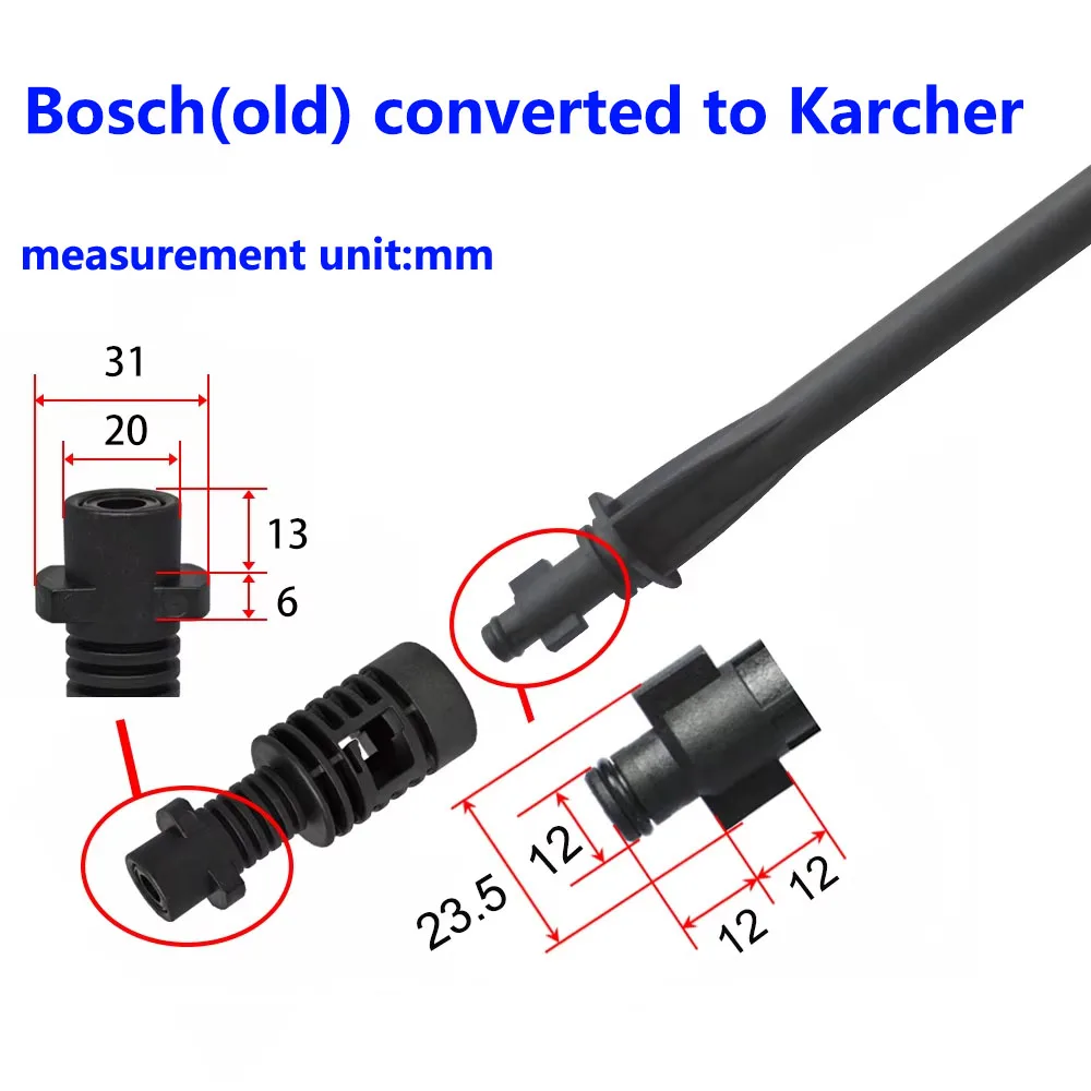 Pressure Washer Adaptors Bayonet Fitting Adapter for Lavor Bosch to Karcher K Series Conversion Adaptor Coupling Connector