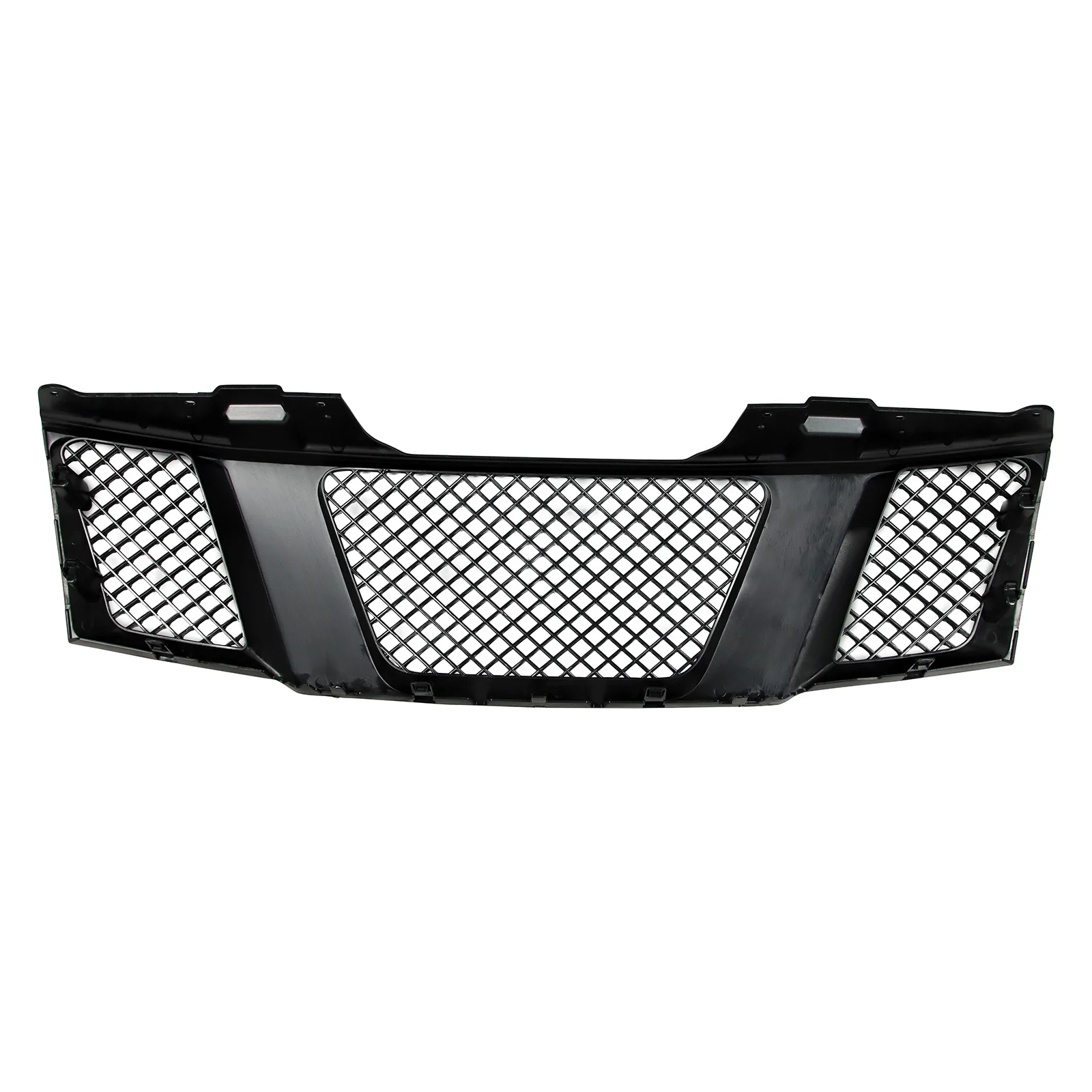 شواية أمامية لـ 2005-2008 Nissan Navara Frontier D40 شبكة سوداء لامعة #4