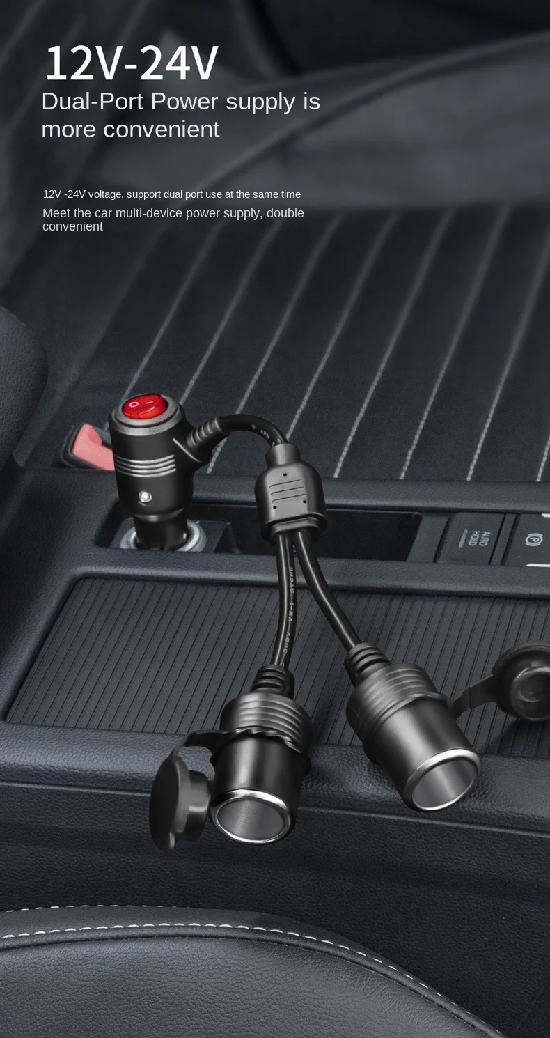 3 in 1 Buchse 180 W Auto Zigarettenanzünder Splitter 12 V 24 V Schnellladegerät Telefon Netzteil 2 in 1 für Auto DVR GPS Dashcam – Detail 2