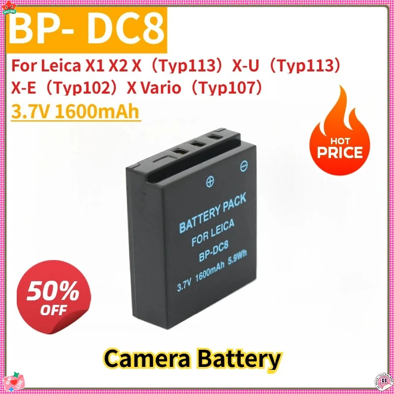

New BP- DC8 3.7V 1600mAh Replacement Camera Battery for Leica X1 X2 X（Typ113）X-U（Typ113）X-E（Typ102）X Vario（Typ107）