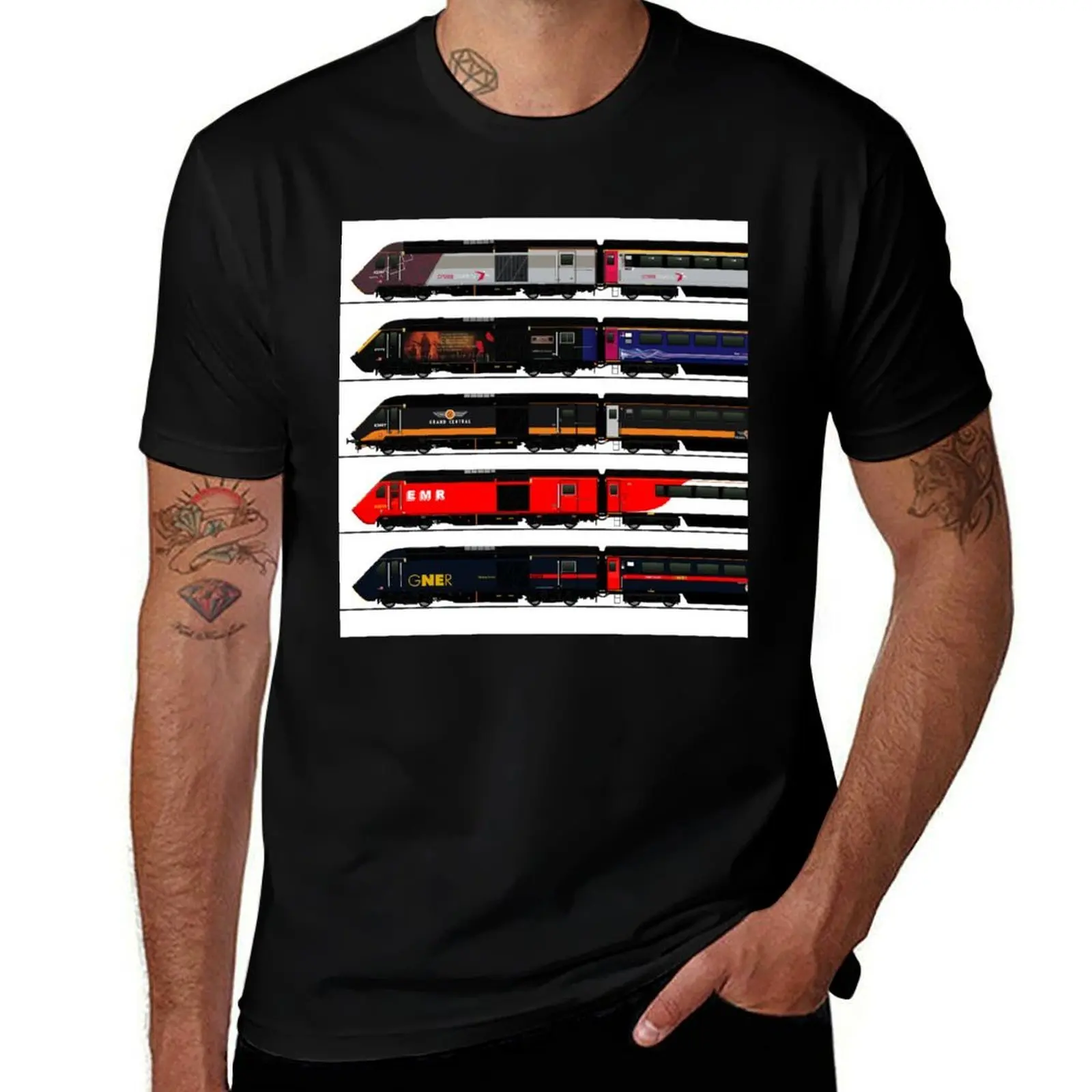 HST TRAIN COLLECTION T-Shirt Modern Print Casual T-Shirt